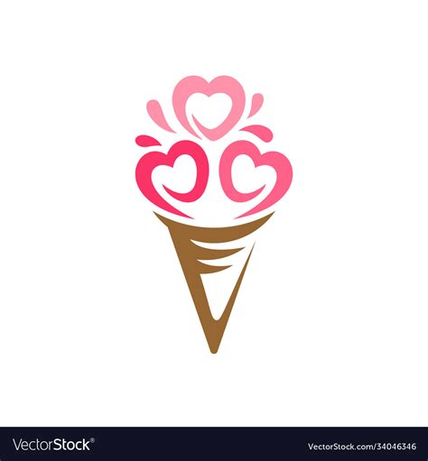 Love ice cream logo design Royalty Free Vector Image