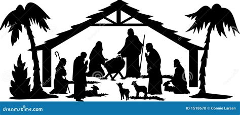 Black Nativity Scene Silhouette