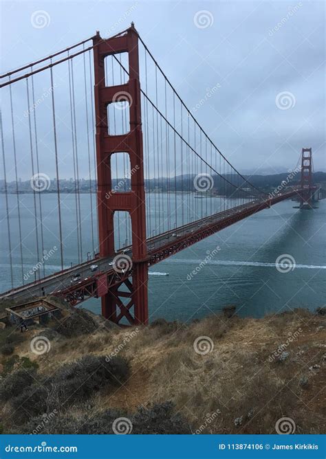 A View of the Golden Gate on a Foggy Day Stock Photo - Image of journey ...