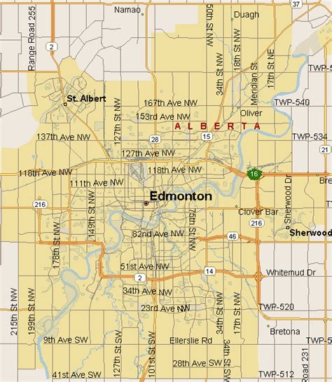 Edmonton Map (Region), Alberta - Listings Canada