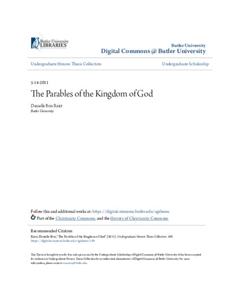 (PDF) The Parables of the Kingdom of God