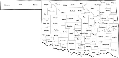 Printable Map Of Oklahoma Counties