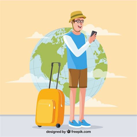 Free Vector | Flat design happy traveler