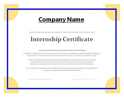 Internship Certificate Templates | 7+ Free Printable Word & PDF Formats ...