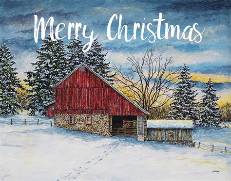 Merry Christmas Barn Painting by James Redding - Fine Art America