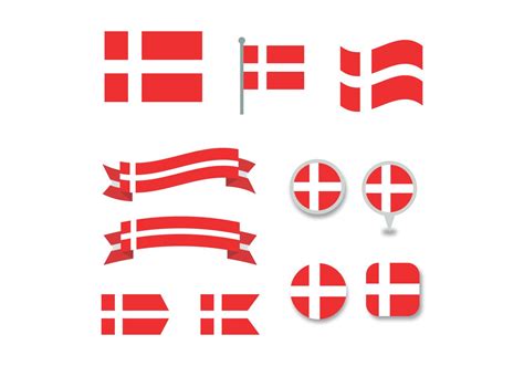 Set Of Danish Flags 141438 Vector Art at Vecteezy