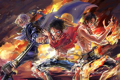 1920x400 Resolution Luffy, Ace and Sabo One Piece Team 1920x400 ...