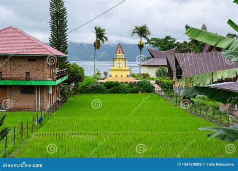 View of Island Samosir on Lake Toba Stock Photo - Image of scenery ...