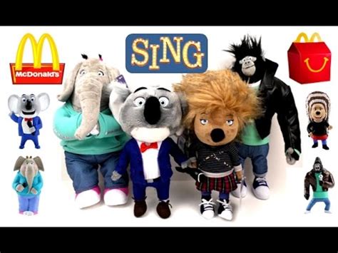 2016 SING MOVIE PLUSH McDONALD'S HAPPY MEAL TOYS TALKING SINGING ...