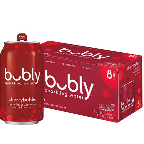 bubly Cherry Flavored Sparkling Water, 12 oz, 8 Pack Cans - Walmart.com