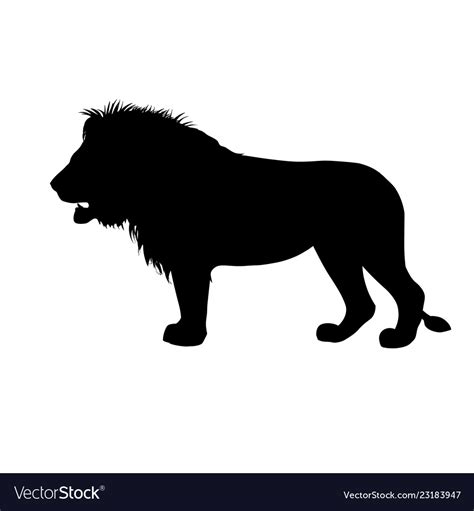 Silhouette of african lion Royalty Free Vector Image