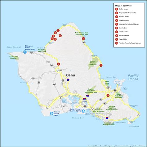 Map of Oahu Island, Hawaii - GIS Geography