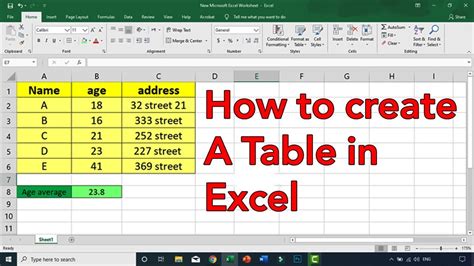 How to create a table in excel [Easy Way] - YouTube