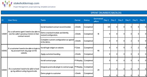 Scrum Excel Template