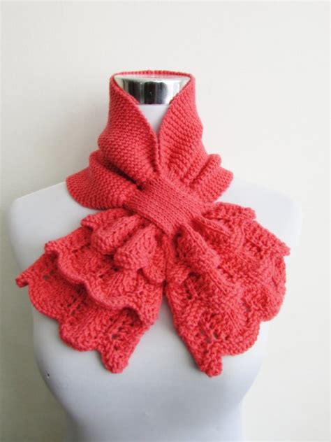 Keyhole Scarf Knitting Pattern Lacy neckwarmer Knit Pattern