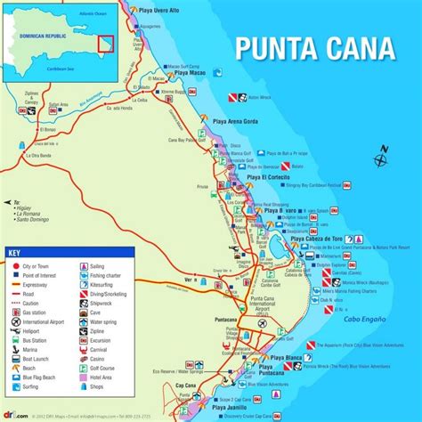 Punta Cana tourist map | Punta cana map, Punta cana resort map, Punta ...