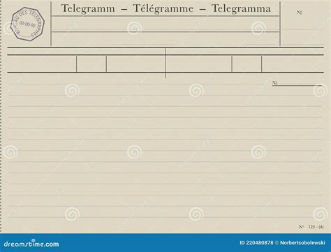 Blank telegram form. stock vector. Illustration of form - 220480878