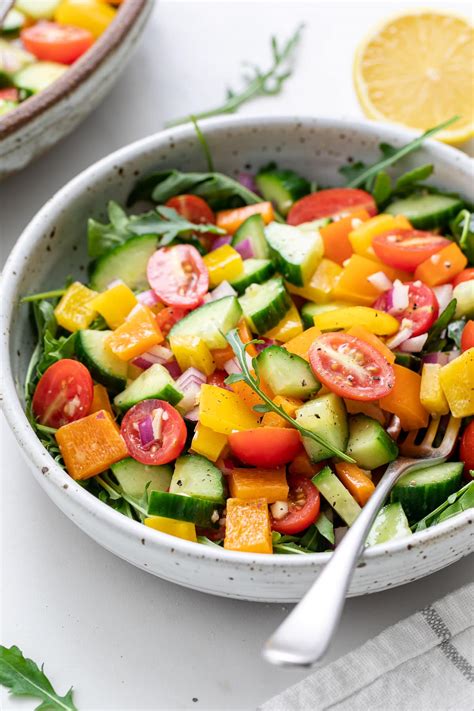 Quick + Easy Vegetable Salad (w/ Garlic Lemon Dressing) - TSV