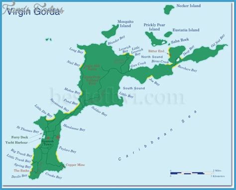 Virgin Gorda Map - TravelsFinders.Com