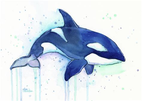 Whale Watercolor Painting at GetDrawings | Free download