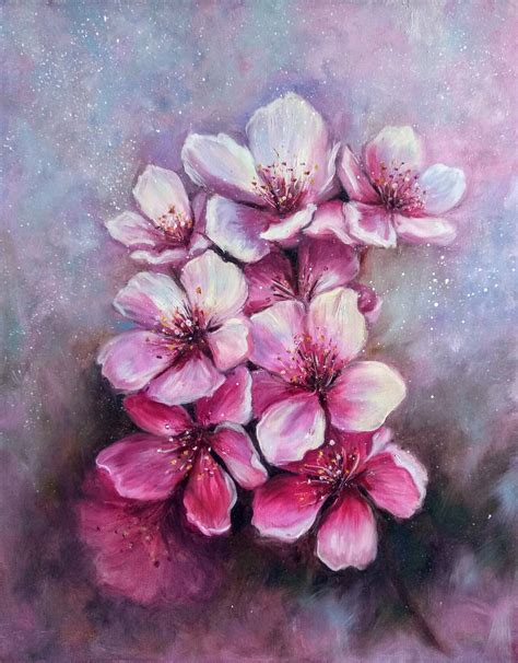 Cherry blossom art Painting by Anastasia Arsenova