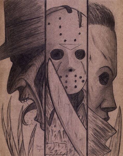 Freddy ,Jason,and Michael on Cardboard by DougSQ on DeviantArt | Scary ...