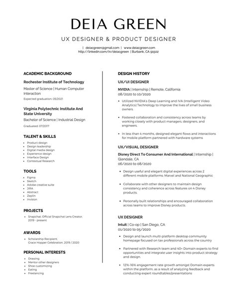 7 Real UX Designer Resumes and a Template | Coursera