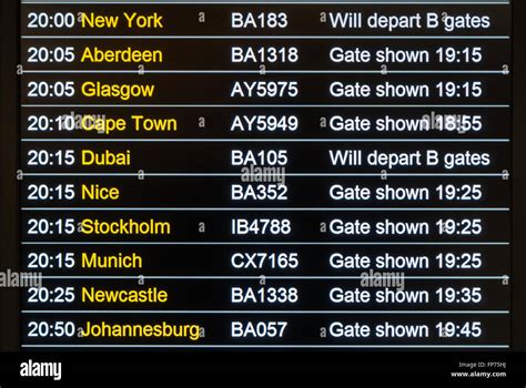 Heathrow International Airport Departures Board Stock Photo - Alamy