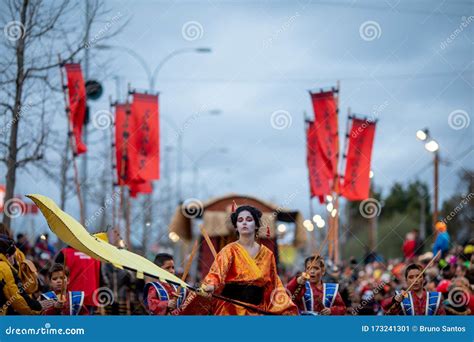 Carnaval De Ovar, Portugal. Desfile De Cor E Alegria Editorial Photo ...