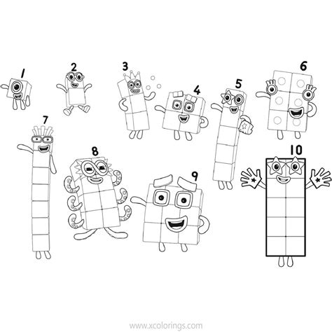 Numberblocks coloring pages 1 to 10 – Artofit