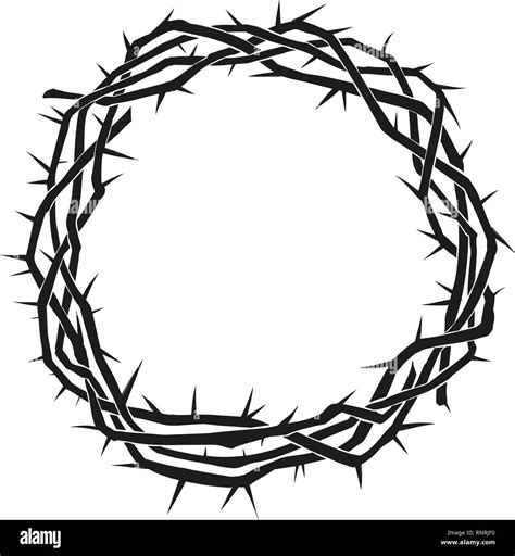 crown of thorns, easter religious symbol of Christianity hand drawn ...