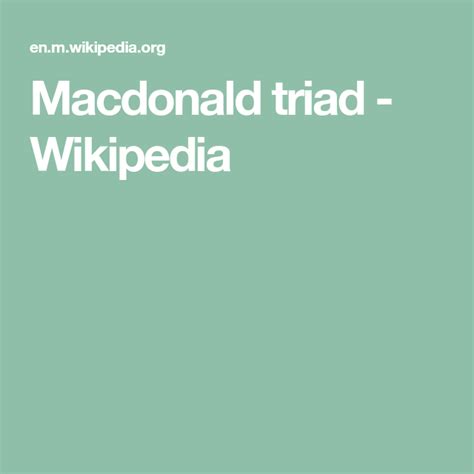 Macdonald triad - Wikipedia in 2020 | Triad, Psychology, Wikipedia