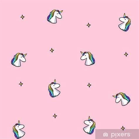 Poster Vector seamless pattern with rainbow unicorns. Pink unicorn ...