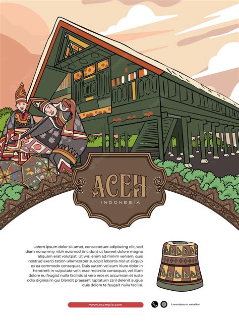 Premium Vector | Poster event layout template for tourism with Aceh ...