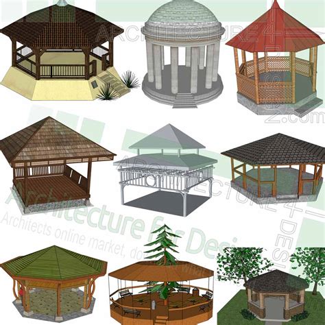 Gazebo, pergola, canopy and shelter, SketchUp 3D models