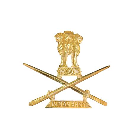 Buy KT - Indian Army Logo Batch Brass Ashoka Stambh Gold Color for Army ...