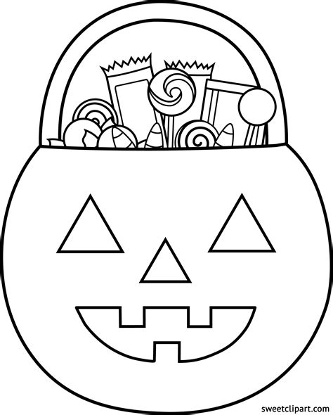 Halloween Trick or Treat Coloring Page - Free Clip Art