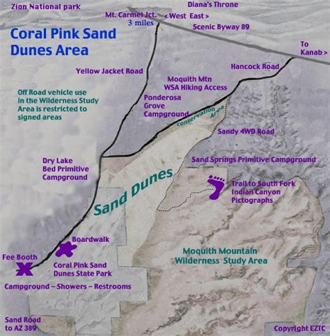 Coral Pink Sand Dunes Map - Coral Pink Sand Dunes • mappery