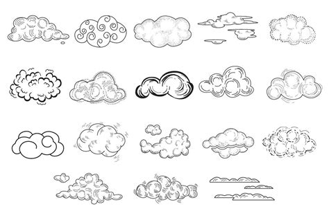 Hand Drawn Cloud Set | Cloud tattoo, Cloud tattoo design, Cloud drawing