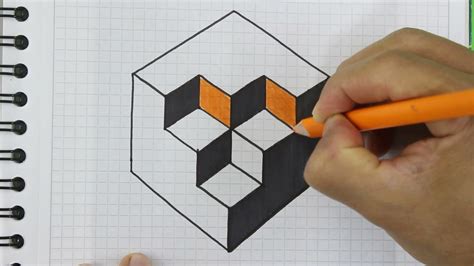 🟢 3D Drawing Easy - How to Draw 3D optical illusion CUBES - Easy Art ...