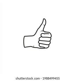 Line Drawing Thumbs Symbol Beautiful Thumbs Stock Vector (Royalty Free ...