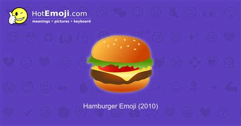 🍔 Hamburger Emoji Meaning with Pictures: from A to Z