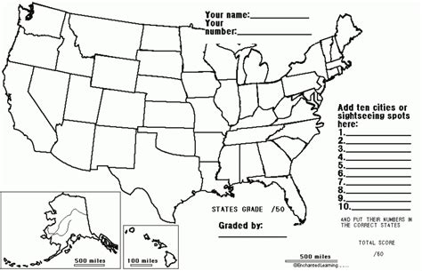 Blank State Map Quiz - Printable Map