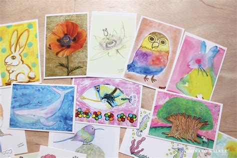 Art postcard collection / Set of 25 postcards / Watercolor / | Etsy