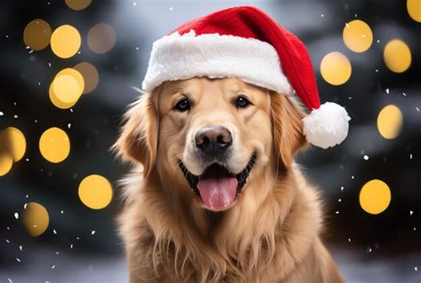 Premium AI Image | a dog wearing a santa hat