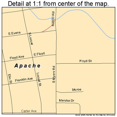 Apache Oklahoma Street Map 4002300