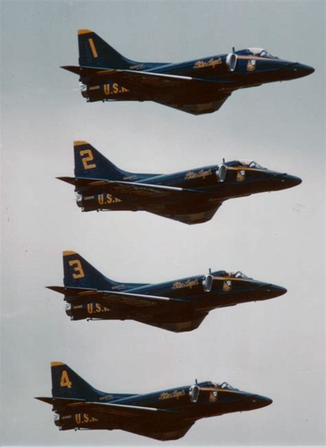 Blue Angels A-4 Skyhawks in Formation