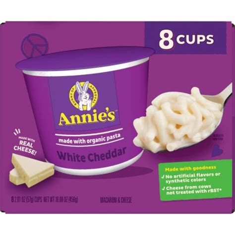 Annie's White Cheddar Mac N Cheese Macaroni and Cheese Dinner Cups, 8 ...