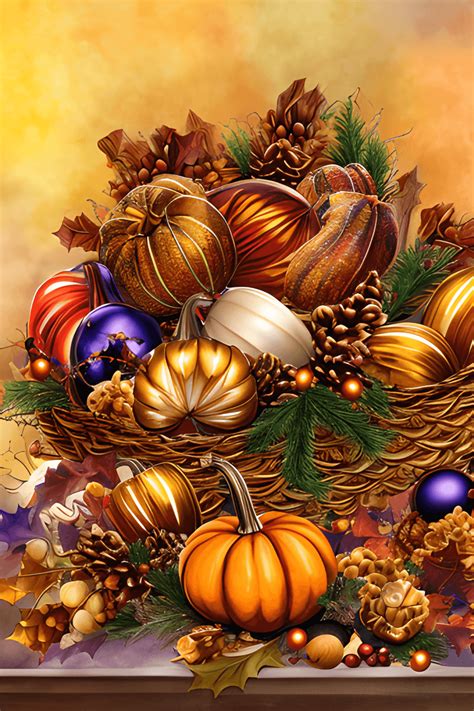 A Stunning Thanksgiving Cornucopia Basket · Creative Fabrica