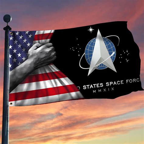 US Space Force American Flag USSF Logo Flag Gift Ideas For Soldiers ...